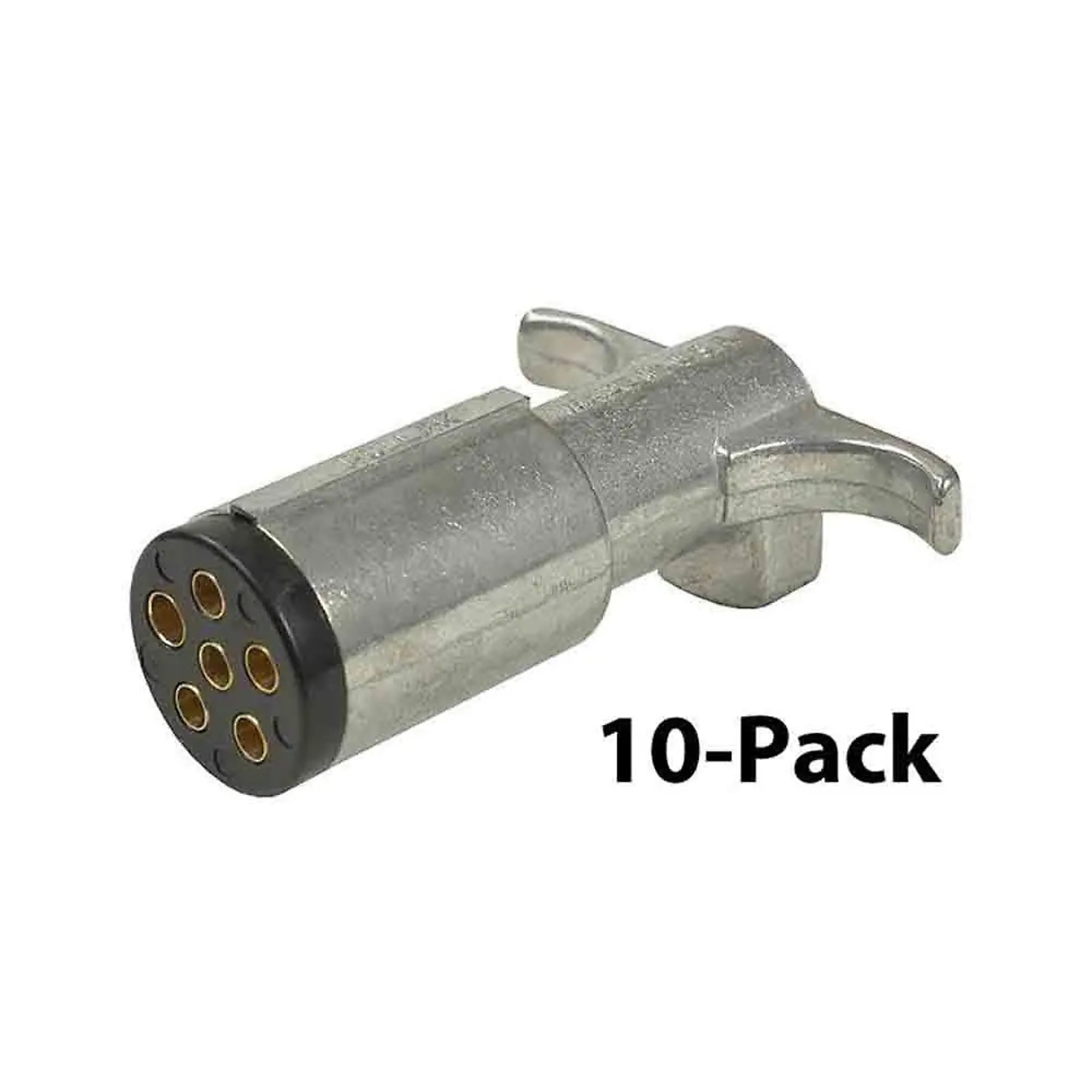 Pollak 6-Way Round Trailer End Plug — Metal, 10-Pack, Model# 11-604-B